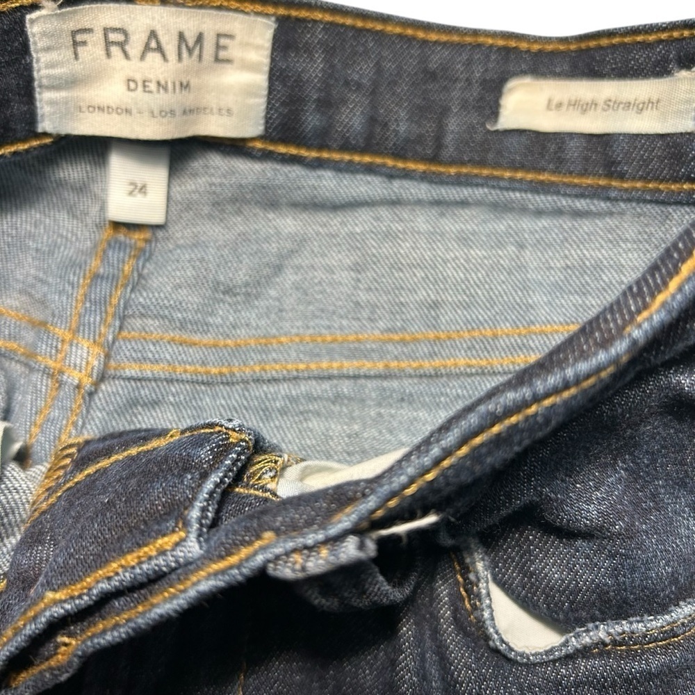 Frame Le High Straight Raw Hem Sz 24 - Picture 9 of 12